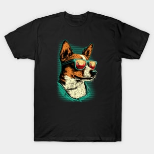 Jack Russell Terrier dog wearing sunglasses T-Shirt